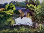 Obraz olejny 40x30 cm Krajobraz Impresja Nad Jeziorem