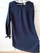 H&M prosta elegancka sukienka w granacie 