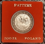 Moneta próbna PRL 200zl Sowa 1986r