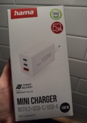 Hama ładowarka sieciowa Mini 100W GaN PD/QC 2x USB-C 1x USB-A