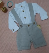 Uroczy komplet wizytowy ze spodenkami w pepitkę 62