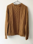 Sweter brązowy roz.L wymiary opis firmy Bershka 
