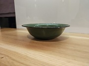 Zielona emaliowana misa miska patera na owoce doniczka sygnowana vintage 