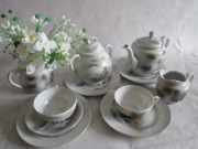 PORCELANOWY  ZESTAW DO HERBATY DLA  DWOJGA  KUTANI CHINY