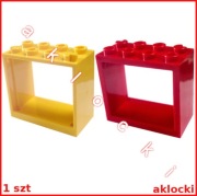 LEGO 60598 OKNO 2x4x3 rama futryna czerwony żółty - 1 szt