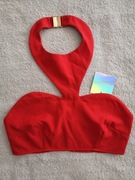 Nowy czerwony elegancki crop top bluzka braletka Missguided 38 - 40