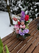 Prezent, box, stroik, kompozycja dla babci