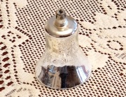 Srebrny dzwonek na choinkę- szklany - czasy PRL