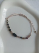 Bransoletka szczęścia ochrona turmalin czarny i kolorowy 