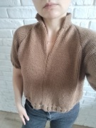 Czekoladowy pulower z wełny merino extra fine (niegryzącej), rozmiar M