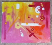 Obraz Abstrakt Fuksja 30x25 Podobrazie Akryl 