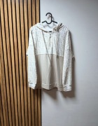 Beżowa bluza z kapturem bawełna elastan L XL 