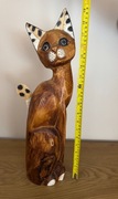 Duża figurka rzeźba drewniana Kot H=50cm!