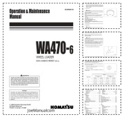 Komatsu WA470 Operation Manual Instrukcja obsługi operatora, DTR