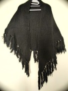 OKAZJA tanio Nowe polskie akrylowe poncho,szal,chusta z frędzlami