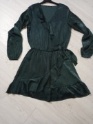 Sukienka elegancka butelkowa zieleń wieczorowa roz M Sinsay 