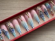 Ręcznie malowane sztuczne paznokcie,press on nails