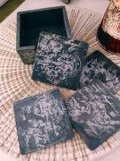 Zestaw podstawek drewnianych rękodzieło Loft plus pudełko 