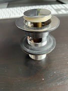 Korek klik-klak umywalkowy bez przelewu metalowy chrom NOWY