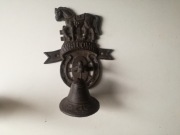 CIEKAWY ..STARY ŻELIWNY DZWONEK Z KONIEM   I PODKOWĄ .!!!