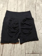 Sportowe szorty bezszwowe PUSH UP – wysoki stan, czarne