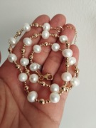 Naszyjnik perły słodkowodne złocone 14k złotem