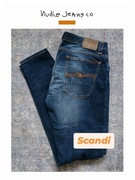Nudie Jeans Skinny Lin 36x34 spodnie męskie damskie granatowe rurki slim