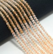 Naturalny CYTRYN fasetowany, rondel, 3x2,4 mm.,sznurek 19 cm.