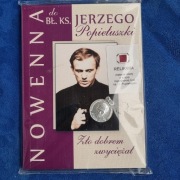 Obrazek-relikwia,książka Modlitewnik oraz medalik bł.ks.J.Popiłuszki.Jak na