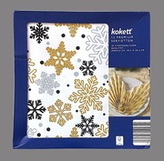 Zestaw 12 serwetek świąteczne gwiazdki na białym tle 40,5x40,5cm 