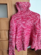 Sweter z golfem z wiskozą, kaszmirem, akryl 