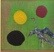 Autorski obraz akrylowy "Playground from the right side" z sygnaturą i cer 