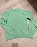 MissMaya wełniany miętowy sweter damski S ciepły 