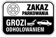 Tabliczka informacyjna zakaz parkowania grawer laserowy 