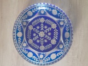 Patera szkło kryształowe kobaltowe 