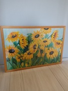 Słoneczniki duży obraz za szybą 95x65cm