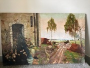 Duży obraz olejny 1928 bitwa wojna polsko bolszewicka 