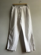 LT Clothing białe spodnie damskie Iniane 100 % len XL 42