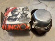 Zestaw naczyń kempingowych Klimczok – nowy, pokrowiec + pudełko!