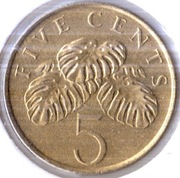 SINGAPUR 5 centów 1995, KM# 99, AU