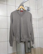 sweter sweterek L Lorenzo Magni brand męski szary siwy kremowy brązowy ma