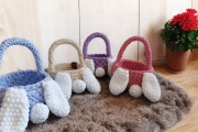 Koszyczek z uszami i ogonkiem Wielkanoc handmade