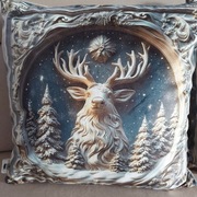 Poszewka świąteczna komplet welur jeleń