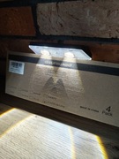 Zestaw 4 lampki solarne LED na płot ścianę ciepłe i zimne światło