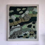 obraz ZIELONA SCIANA premium punch needle  natural