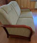 Kanapa sofa 2-osobowa drewniane boki