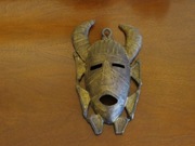 Mosiężna  stara  afrykańska maska