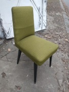 6 SZTUK KRZESŁA PRL - STAN BDB - DREWNO KALWARIA - ZIELONE OBICIE 