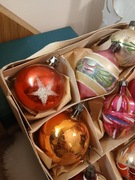 Stare szklane bombki choinkowe z okresu PRL mix