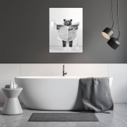Canvas druk zwierzę w stylu gazety czarno-biały ścienny 60x90cm